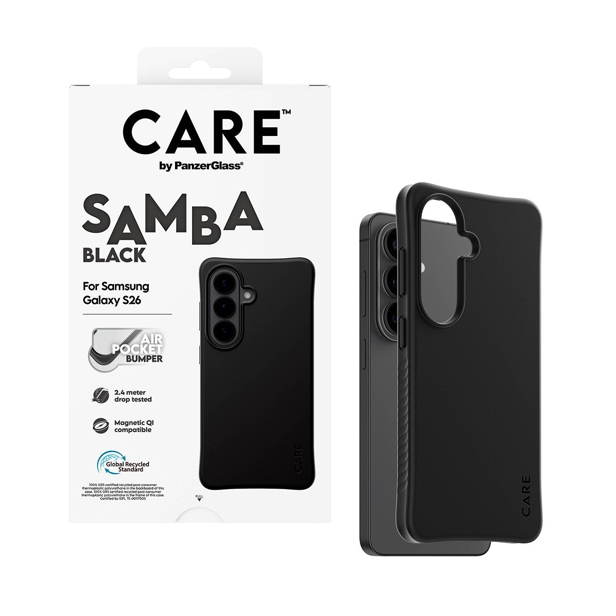 CARE™ by PanzerGlass® Samba Case Schwarz m. Qi Samsung Galaxy S26